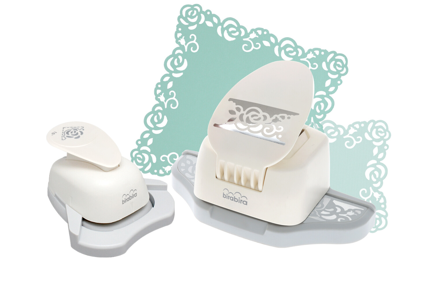 Bira Craft Rose Shape Punch Around Page Punches Border Corner Combo Set of Two