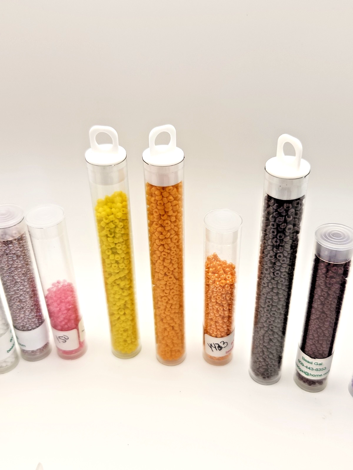 Lot of 29 Assorted Sizes Glass Seed Bead Tubes Jewelry Making Craft Beads Mixed