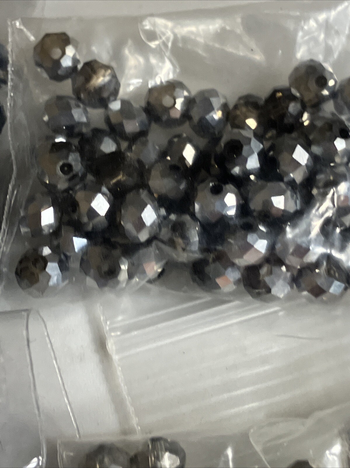 Lot of Crystal Vintage Beads Black Grey Matalic Aurora Borealis