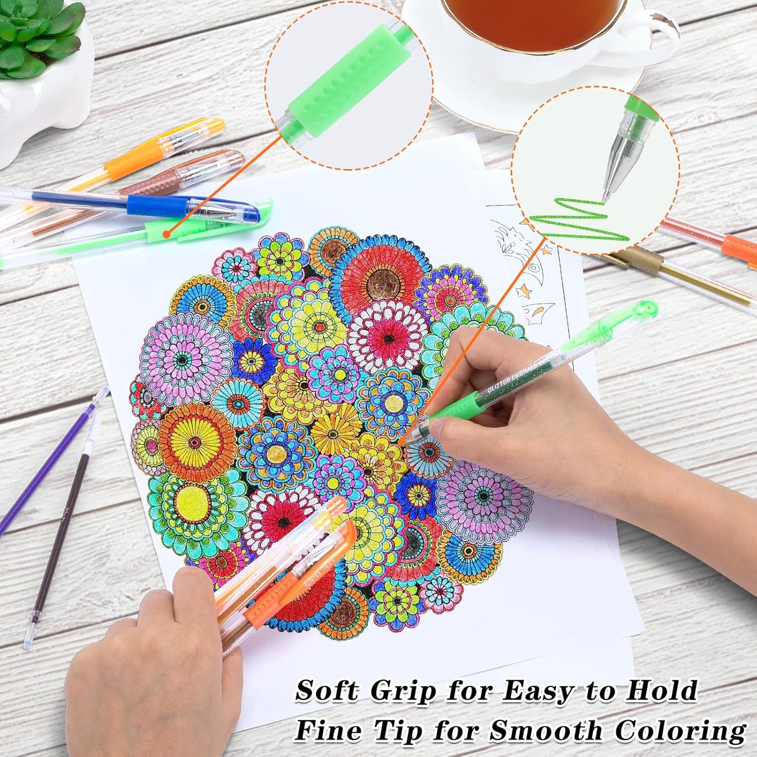 Gel Pens for Adult Coloring Books, 160 Pack Artist Colored Gel Pen