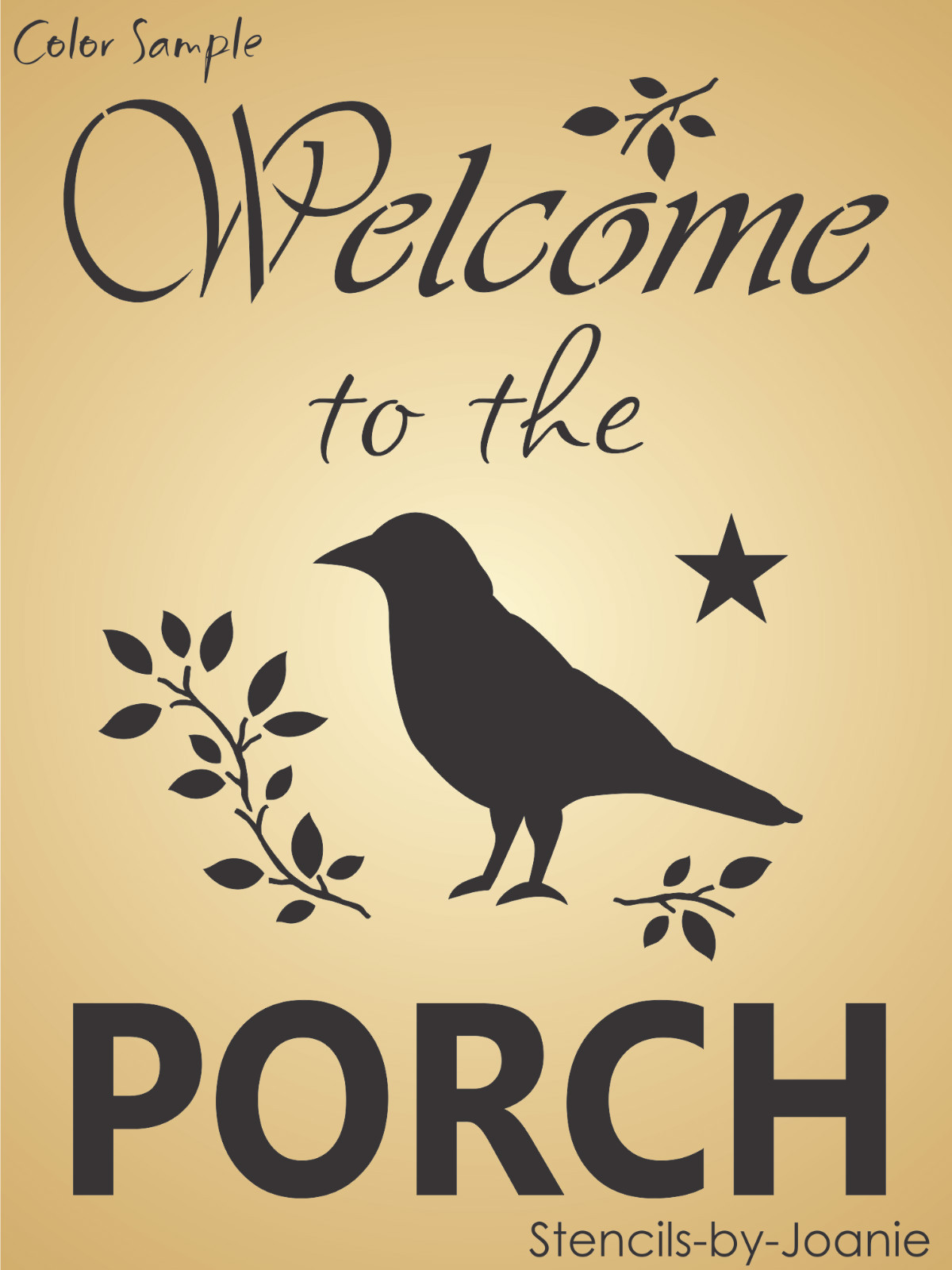 Stencil Welcome Porch Prim Crow Twig Leaf Country Lake House Mountain Cabin Art
