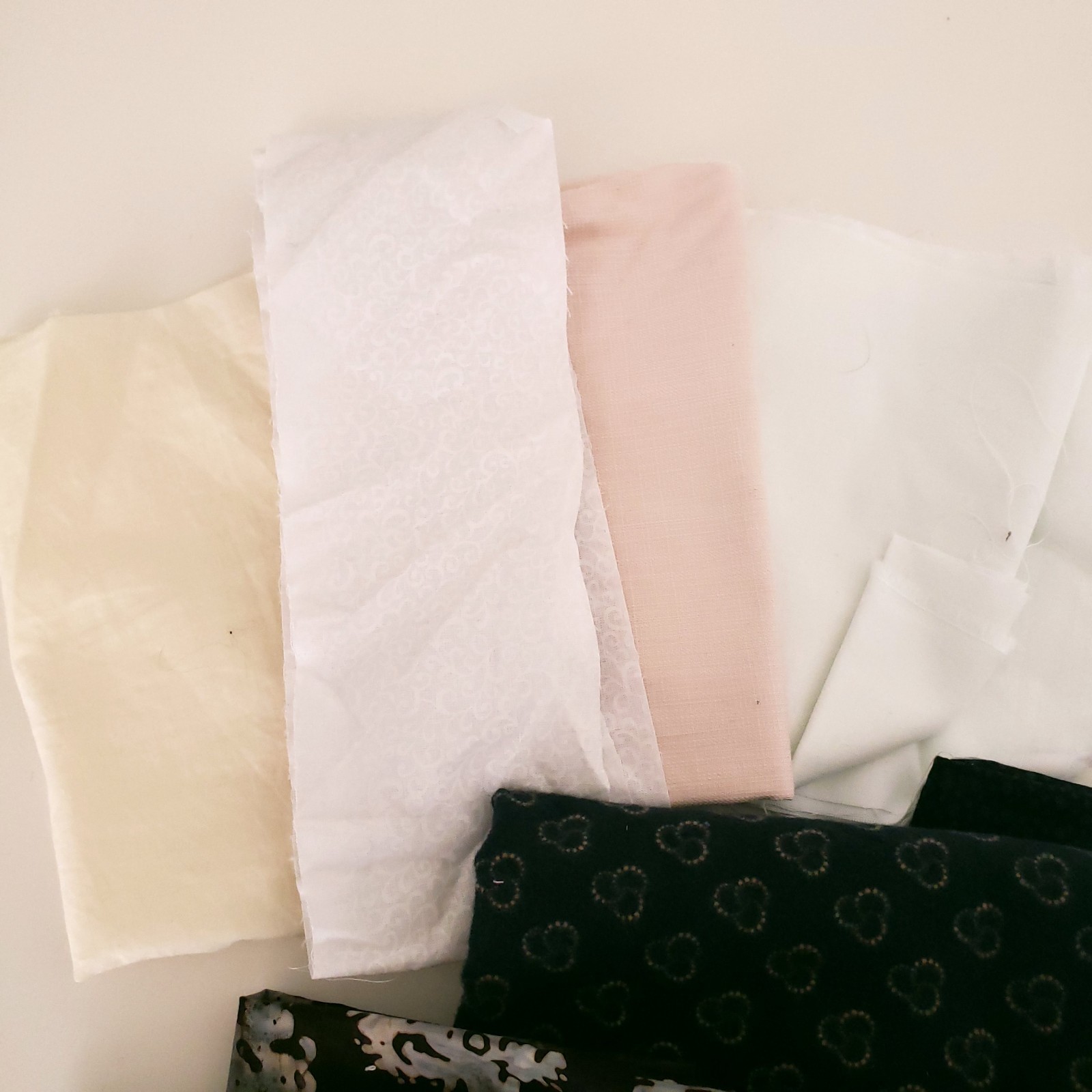 Fabric Scraps For Craft Varies of Sizes n Fabric Types- Theme light n dark 11oz