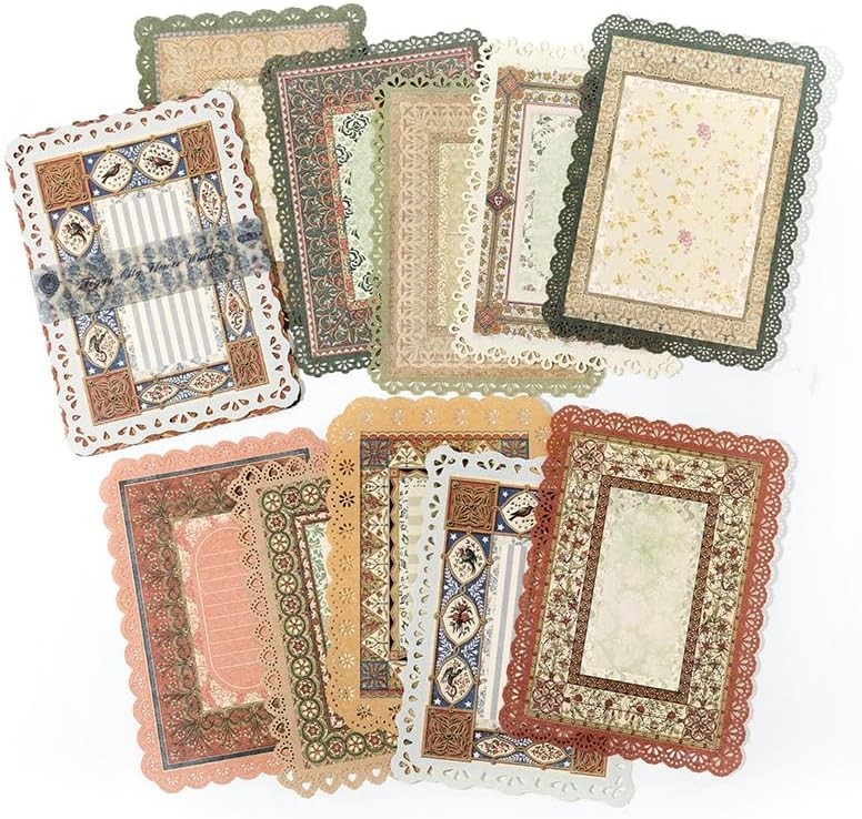 30 Sheets , Assorted Set – 3 Pack Background Stationery Paper Ephemera for Ju…