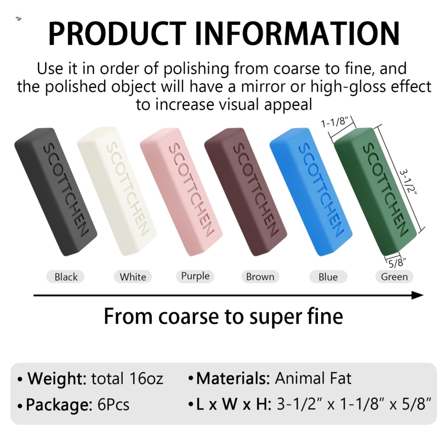 Buffing Polishing Cutting Compounds 16 Oz.Kit-for Stainless Steel Aluminum Je…