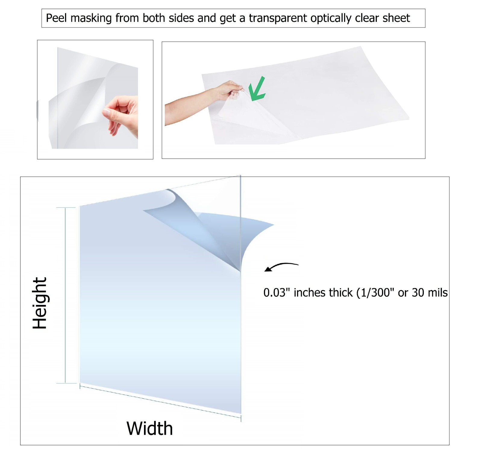 Clear Transparent Polycarbonate Lexan Plastic Film Frame Sheet Impact Resistant