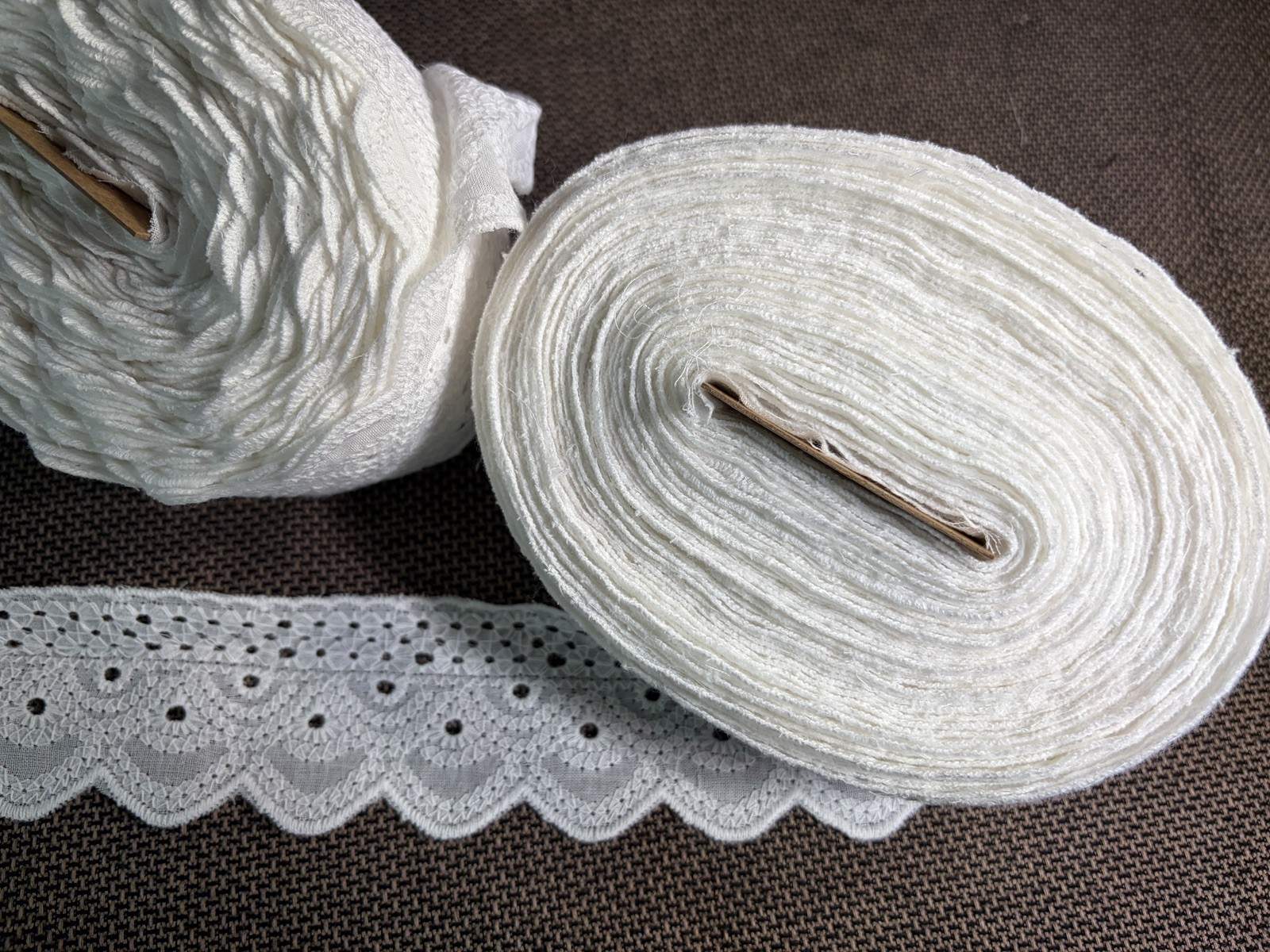 15 Yard Cream White 100% Cotton Eyelet Embroidery Lace Trim 4cm Wide Floral