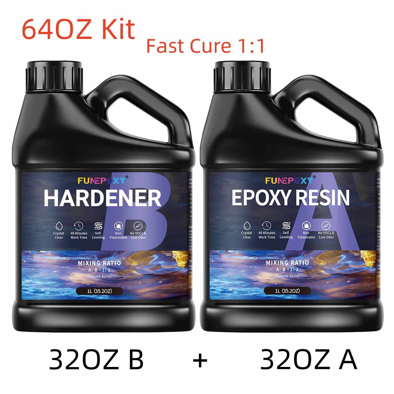 Clear Epoxy Resin – 16oz / 32oz / 64oz / 1 Gallon Kit – 2 Part 1:1 AB Glue