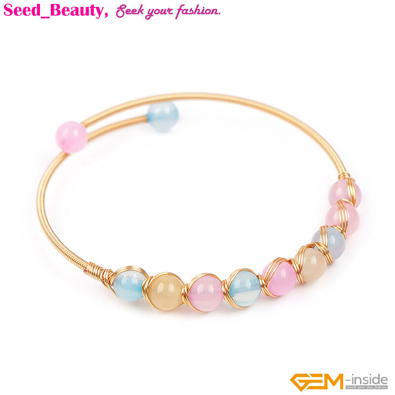 Handmade Adjustable Bracelet Gold Filled Chakras Stone Jewelry Christmas Gift