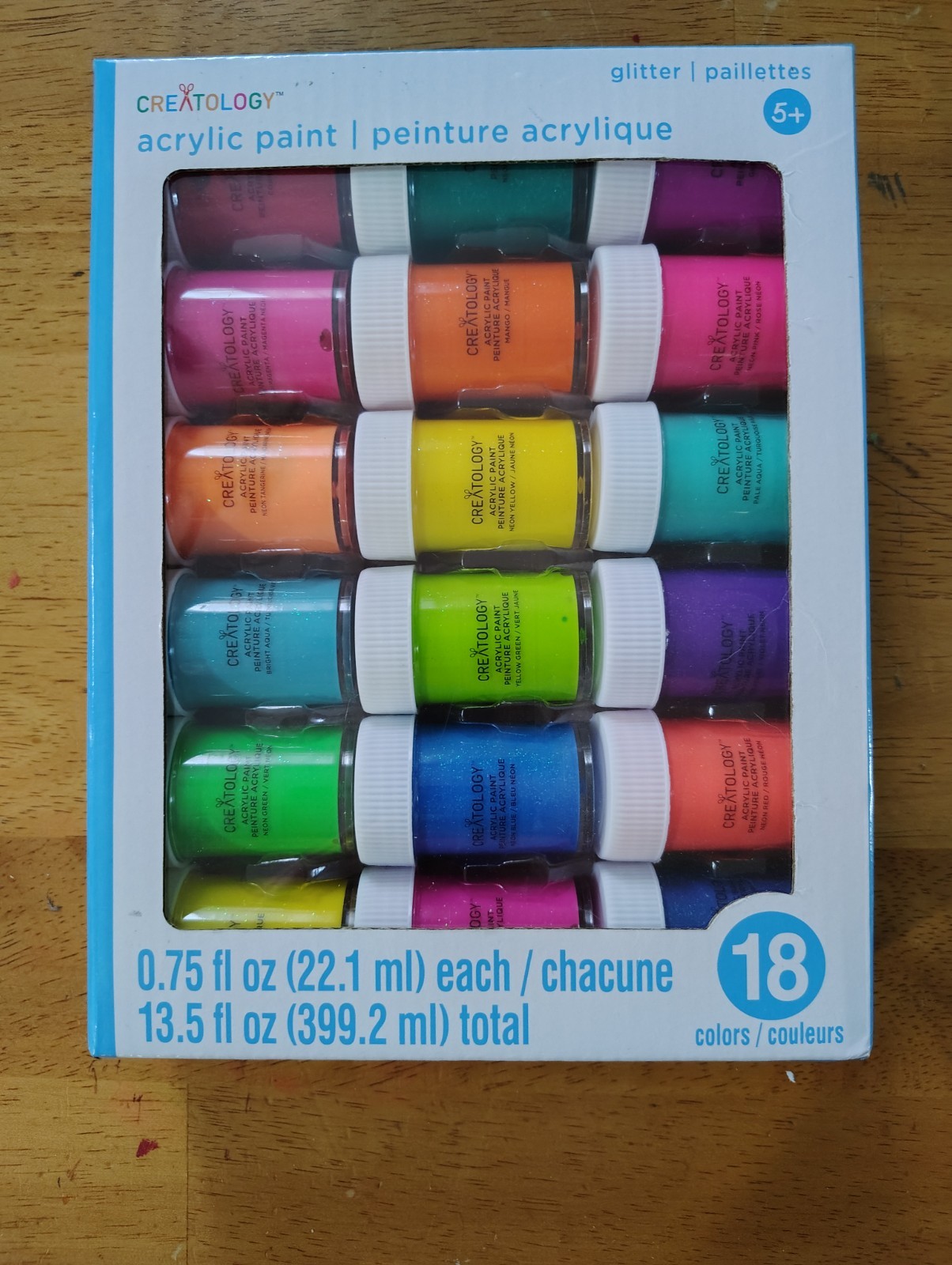Glitter 18ct Color Acrylic Paint Set by Creatology – BRAND NEW