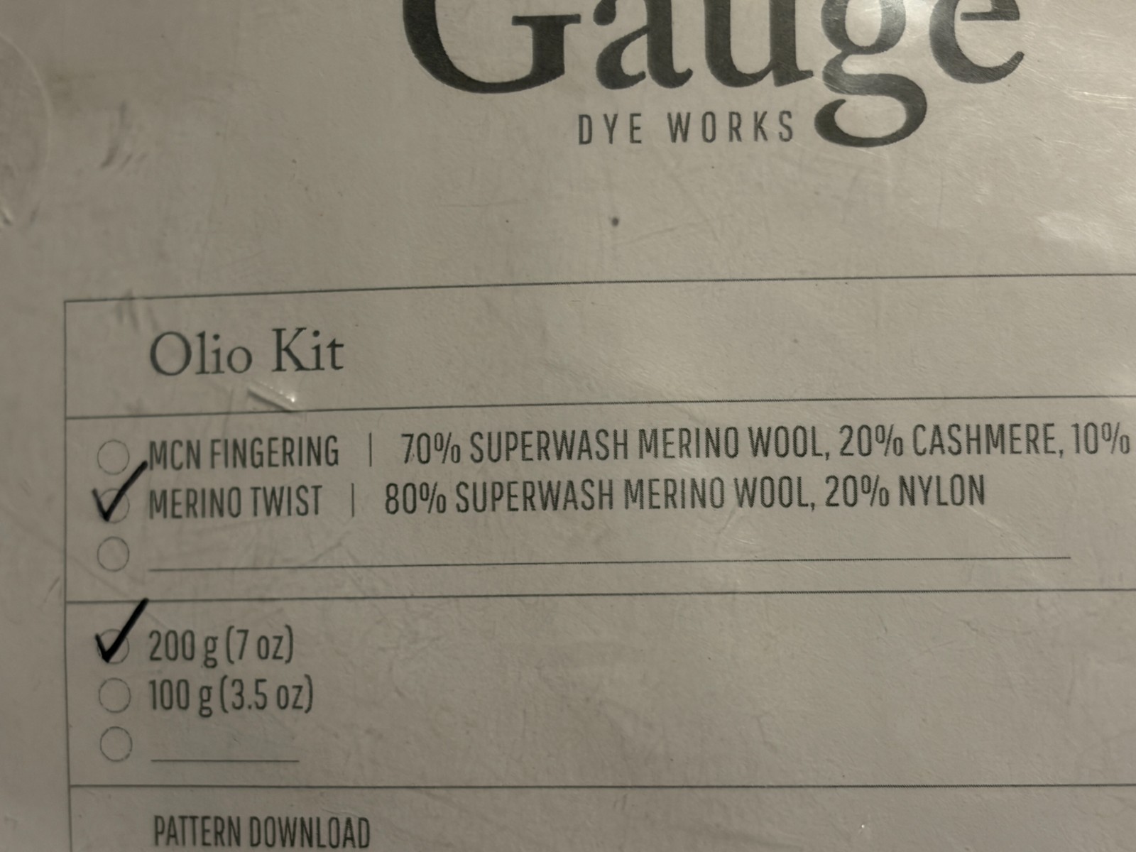 GAUGE DYE WORKS OLIO KIT – Mini Skein Yarns – Merino Twist 7 oz Total Weight NEW