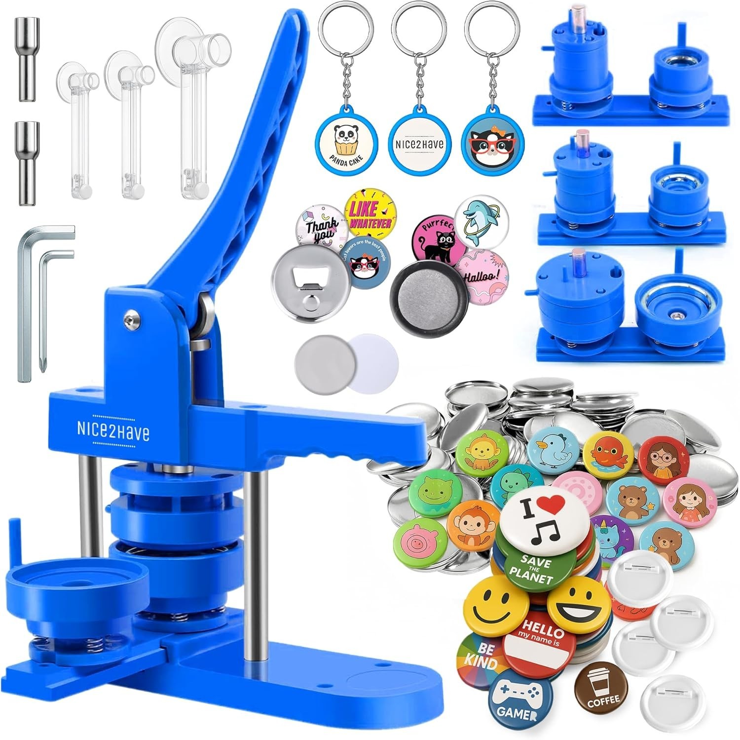 All-in-One Button Maker Machine with Magnets & Custom Designs – Fun for All Ages