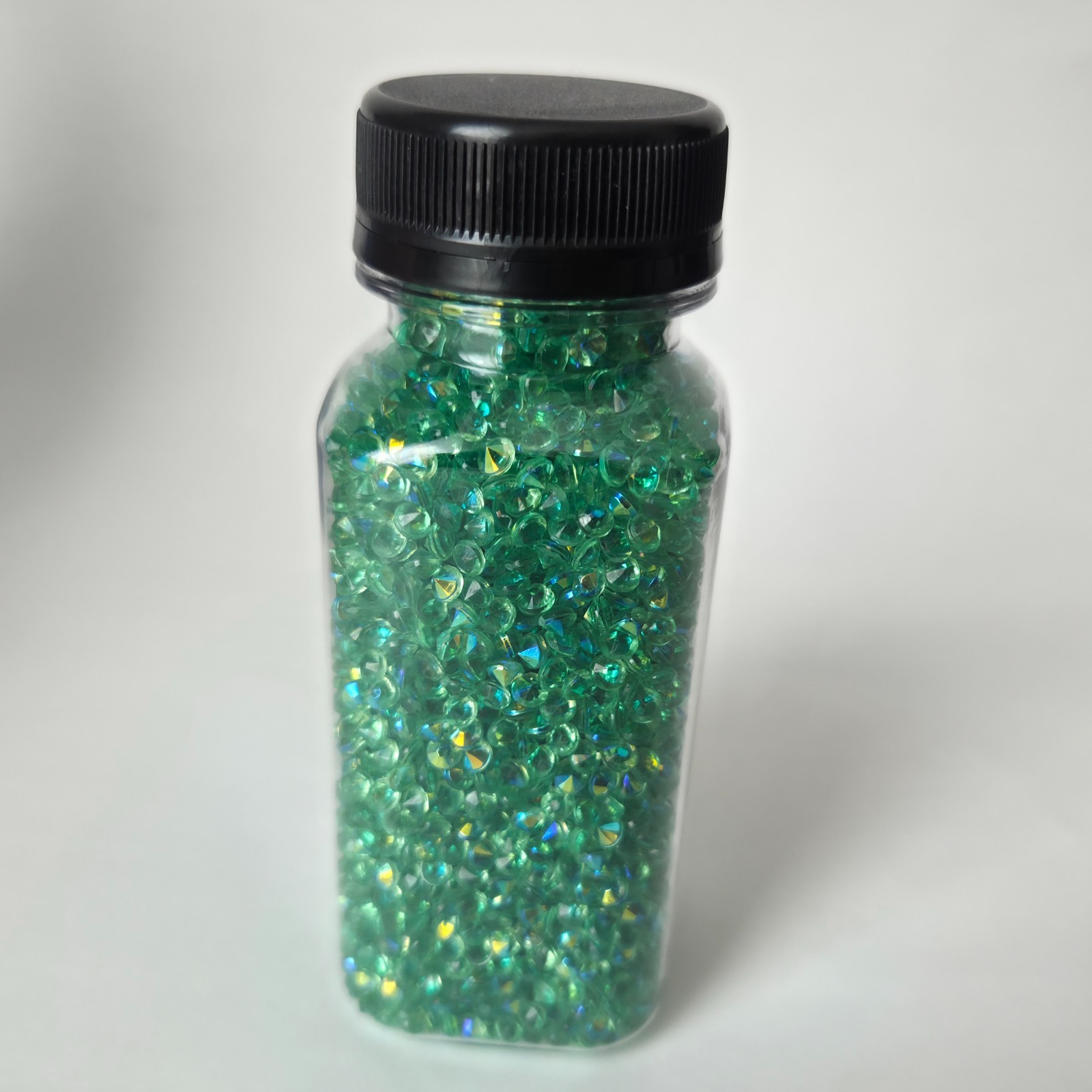 4oz Bottle 4mm Pointed Crystal Iridescent Rhinestones For Snowglobe Tumblers