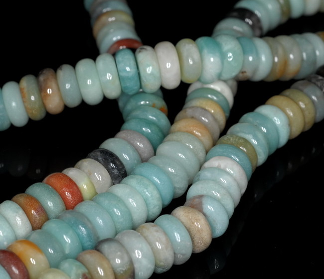 12X5MM AMAZONITE GEMSTONE RONDELLE SLICE LOOSE BEADS 7.5″
