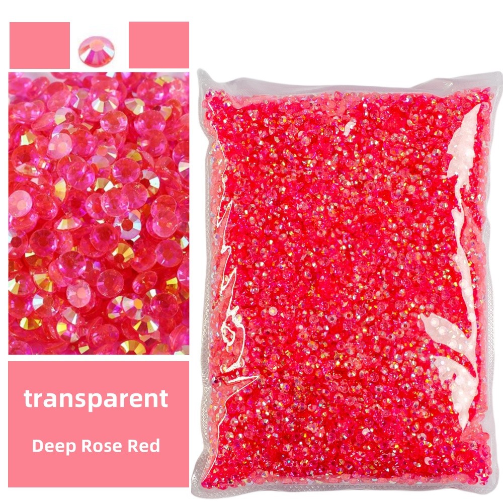 Bulk 2-6mm Jelly AB Resin Non Hot Fix Rhinestones Flat Back