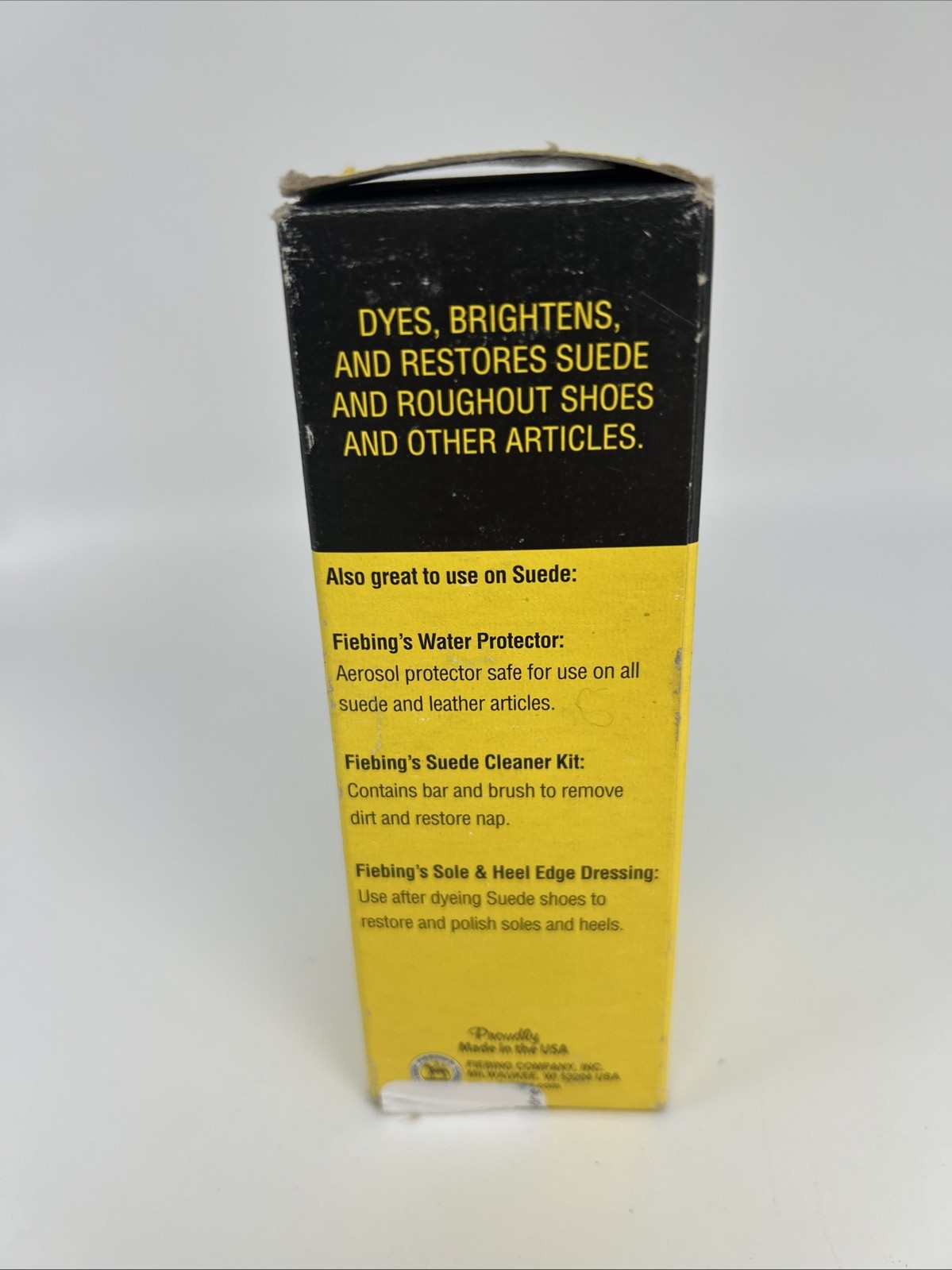 FIEBINGS BLACK Suede Dye 4 oz. with Applicator for Shoes Boots Bags NEW