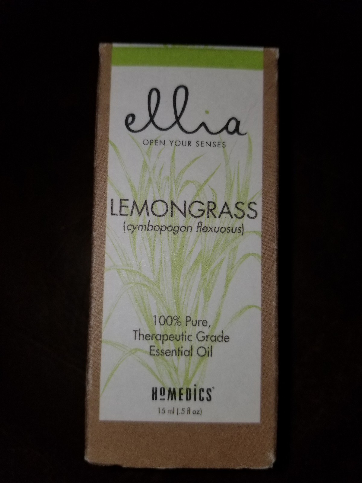 Homedics Ellia Lemongrass Therapeutic Grade Essential Oil 15 ml 1/2 fl oz