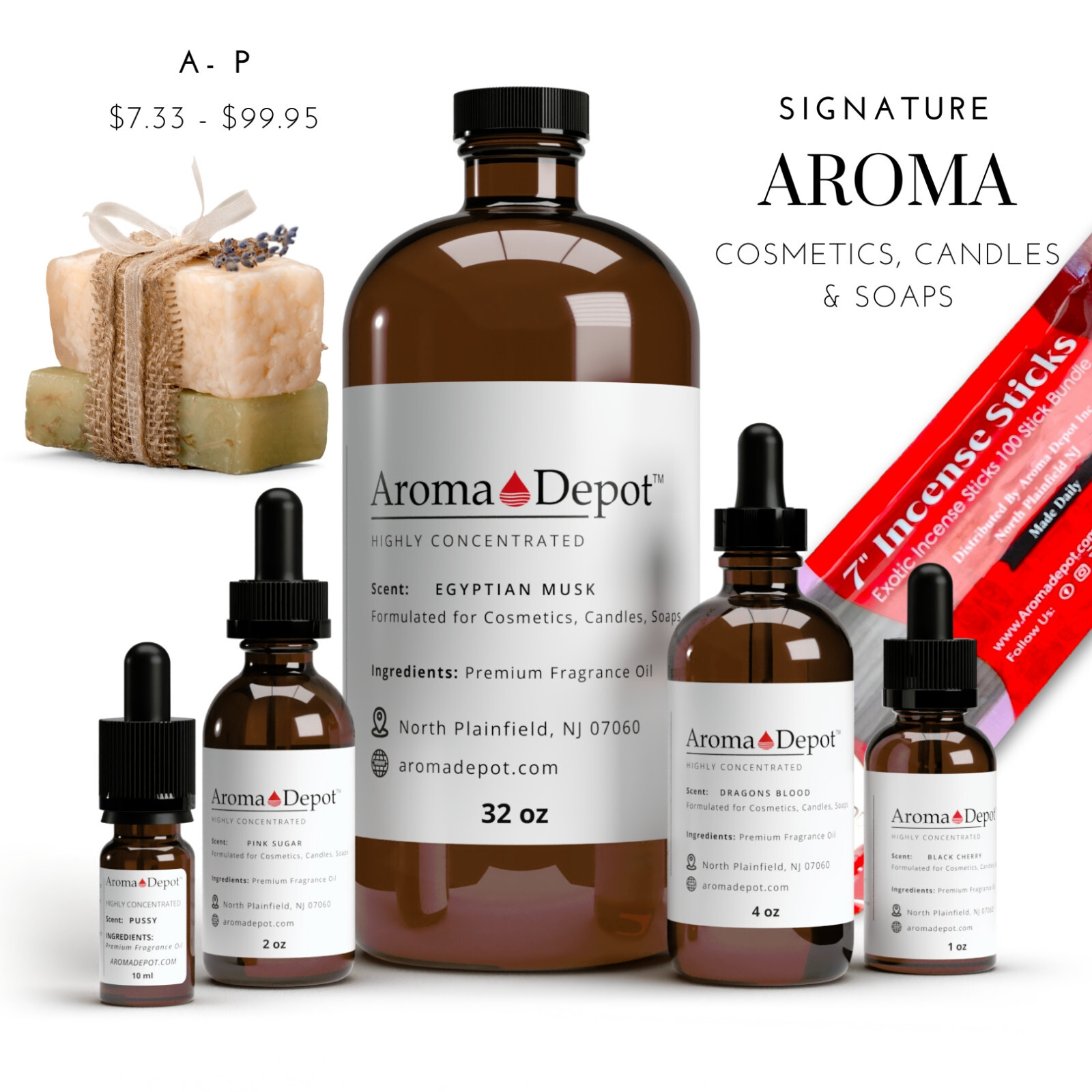 Fragrance oils for Soap Candles Making Bath Diffuser Burners Incense Scented Oil