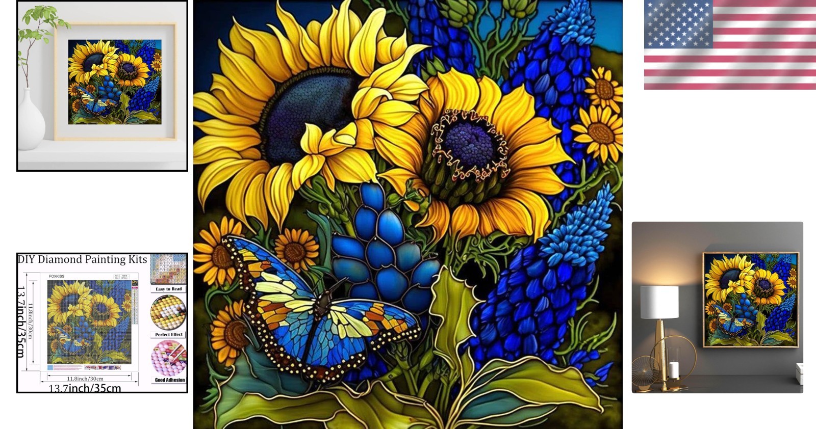 Stress-Relieving Sunflower Diamond Painting Kit – 5D DIY Art for All Ages