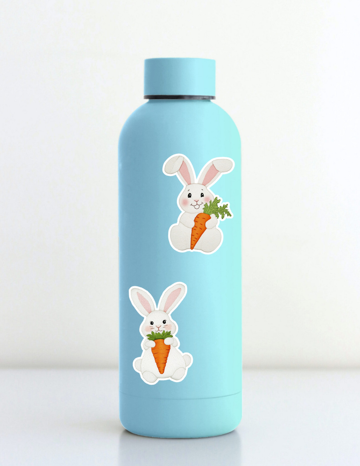 Easter Bunny With Carrot Die Cut Stickers Set Scrapbooking Laptop Water Bottle