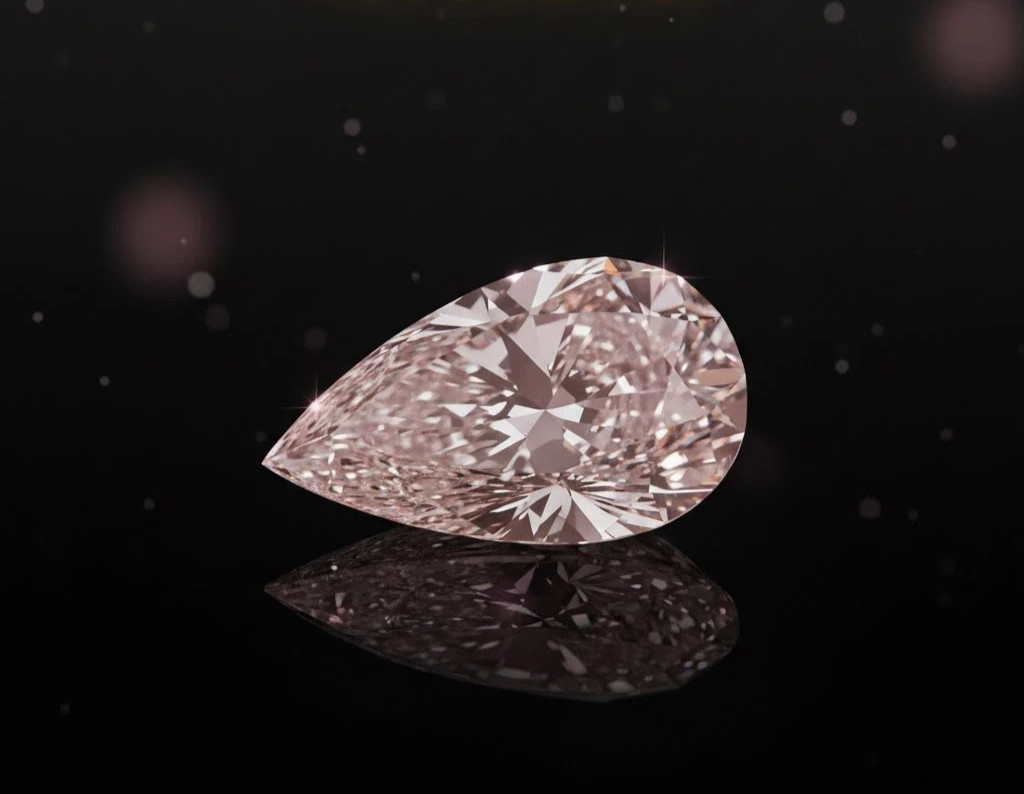 5 Ct Lab Grown Pink Color Pear Cut D Grade Diamond VVS1 + 1 Free Gift
