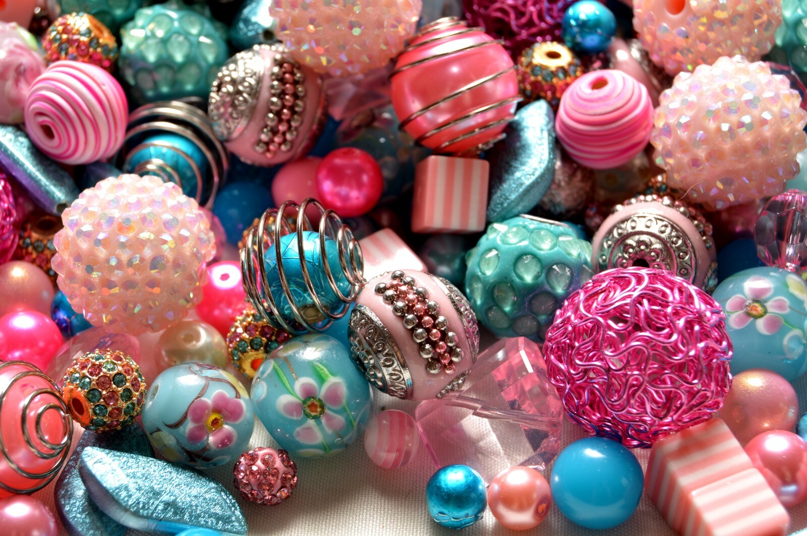 Pink Whimsy Bead Mix by Lilah Ann Beads- Resin, Boho, Wire, Glass – BM316