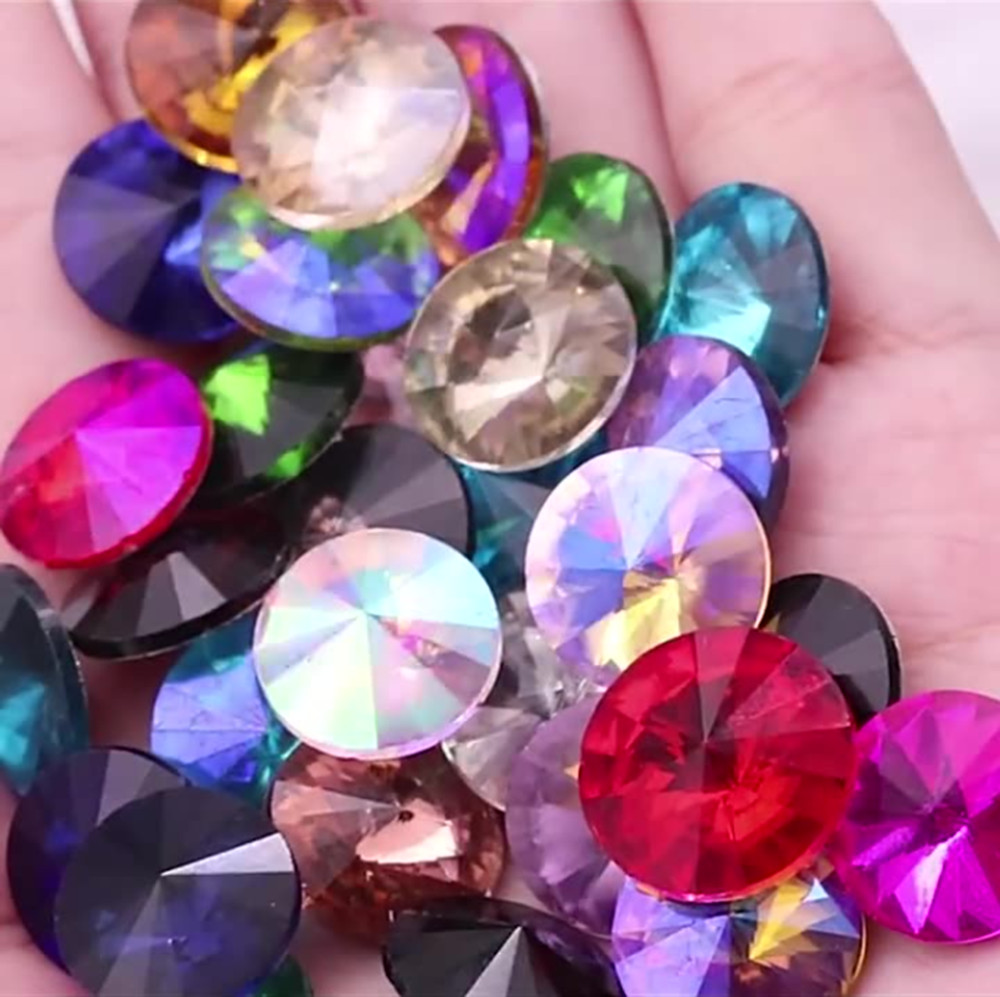 100pcs Glass Crystal Rhinestone Color Rivoli Strass Jewels stones
