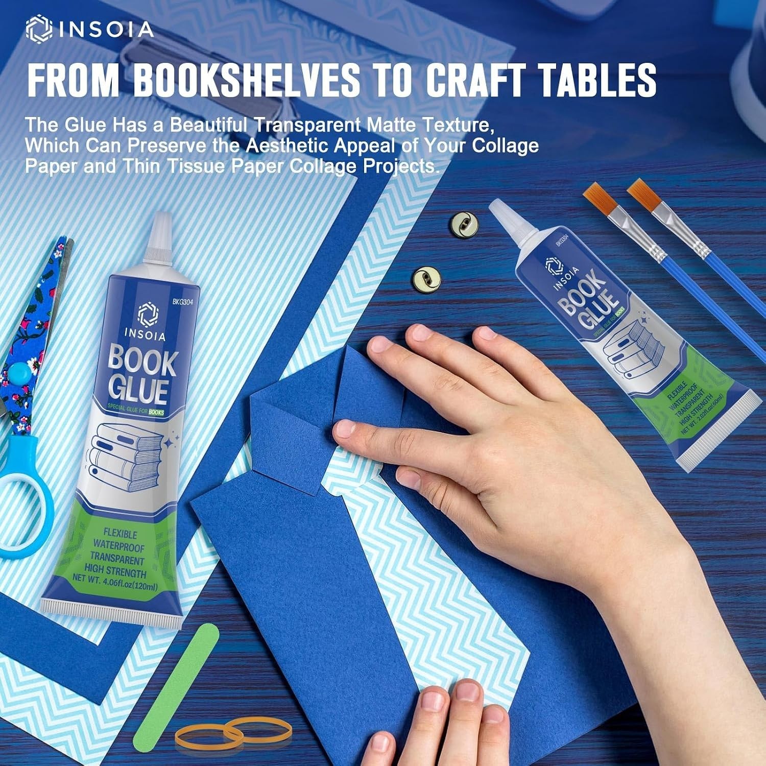 Book Glue, 15ML X 2 Book Adhesive, Clear Book Binding Adhesive, Flexible Paper G