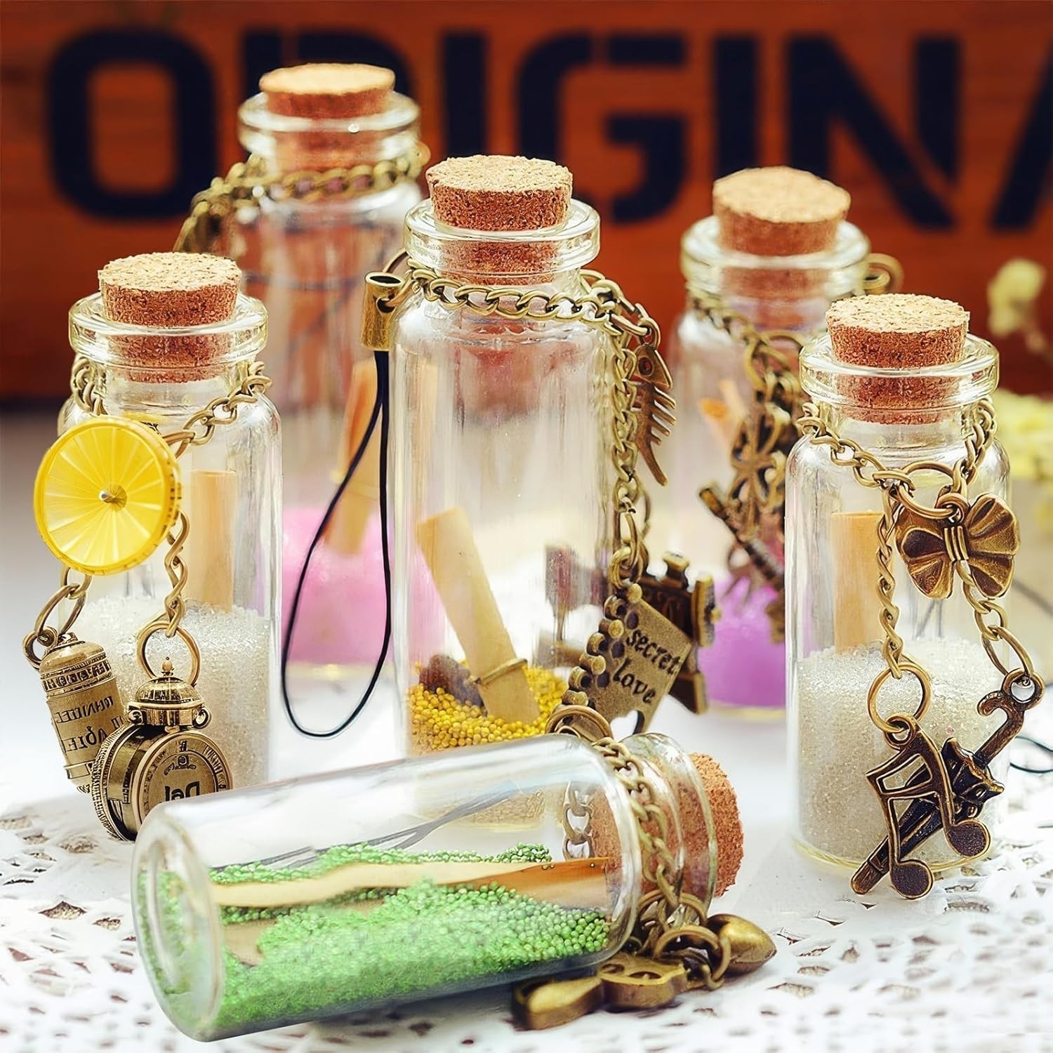 30 PCS Mini Glass Bottles, 10ml Small Glass Bottles, Vials Cork Stoppers, Spe…