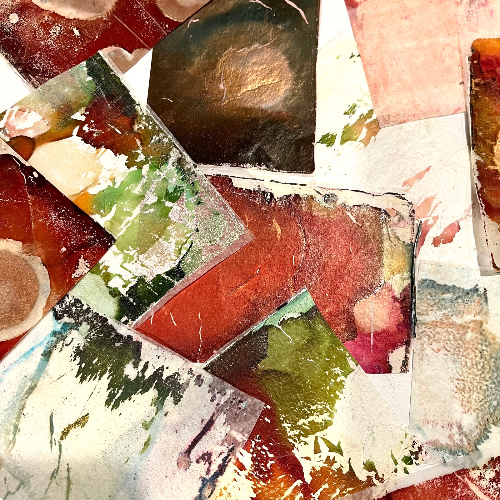 35+ Hand Painted ATC Collage Paper Pack Mixed Media Alcohol Ink Acrylic Abstract