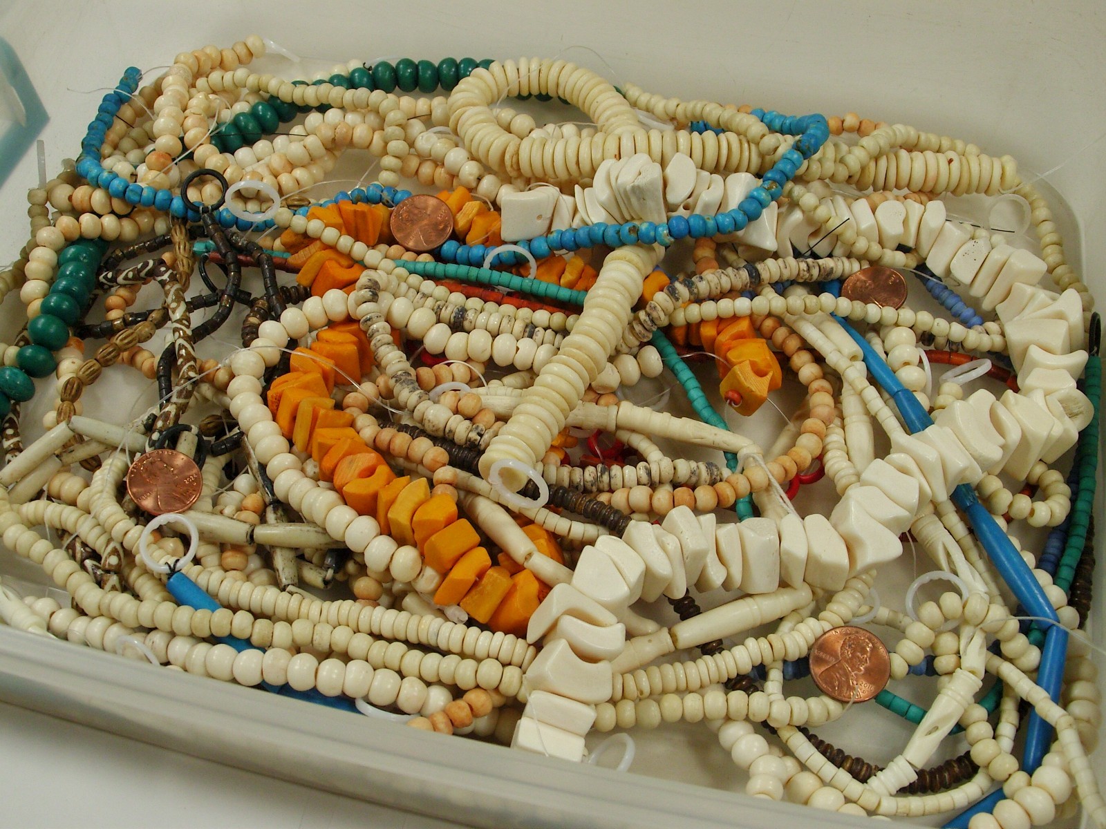 2 Pounds Assorted Shapes and Sizes India Water Buffalo Bone Beads Bulk (KRD-4) ⭐