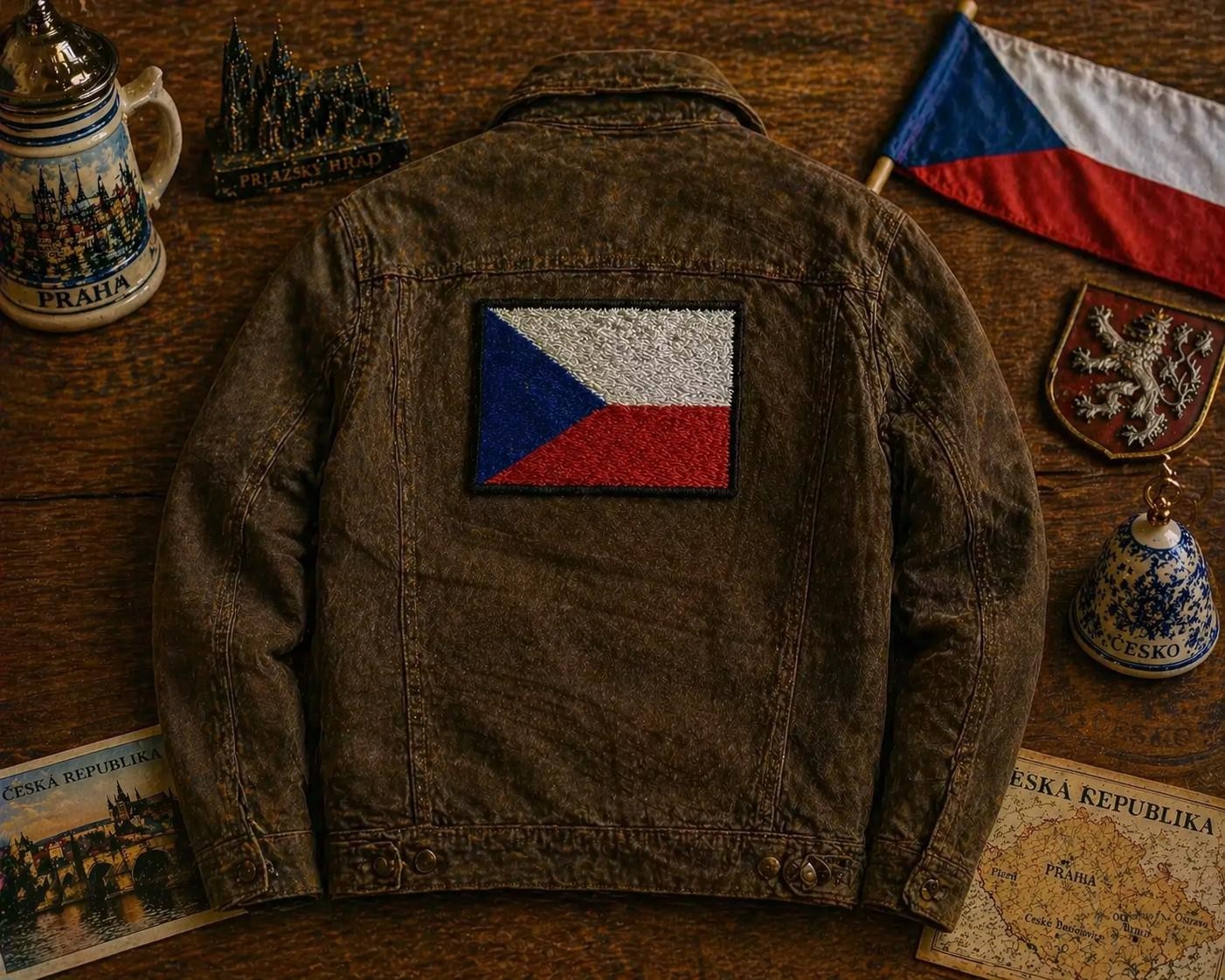 Czech Republic Flag Embroidered Applique Iron-On/Hook & Loop Patch 3″ x 2″