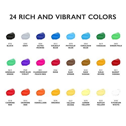 24 Colors Paint DIY Acrylic Paint Set for Hobby Model Painting Artists