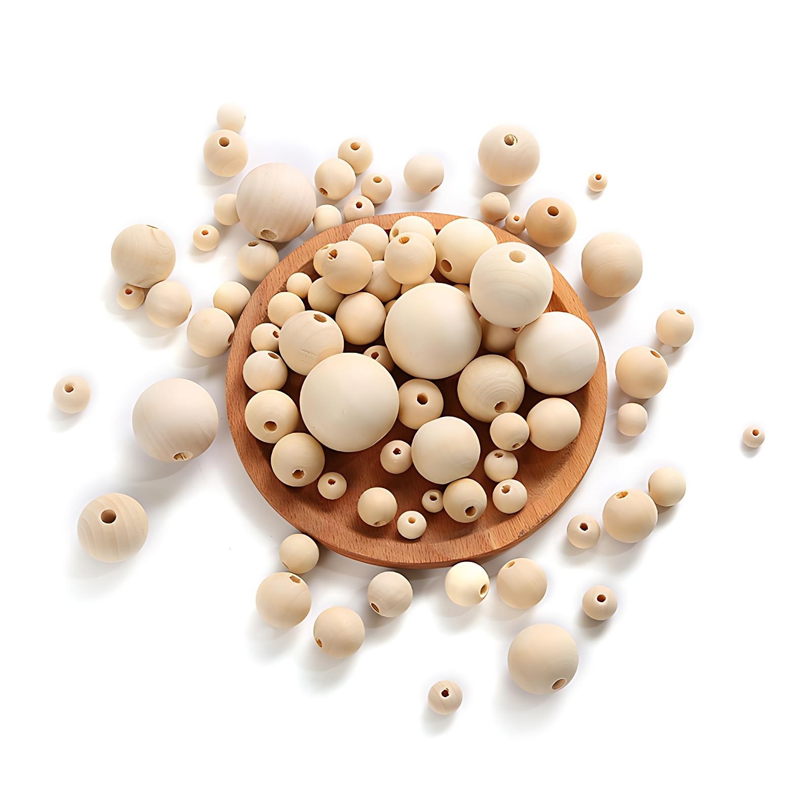 Natural Wooden Balls Beads HOLE HALF WAY THROUGH Dia 10/12/15-30mm Hole 4mm-15mm