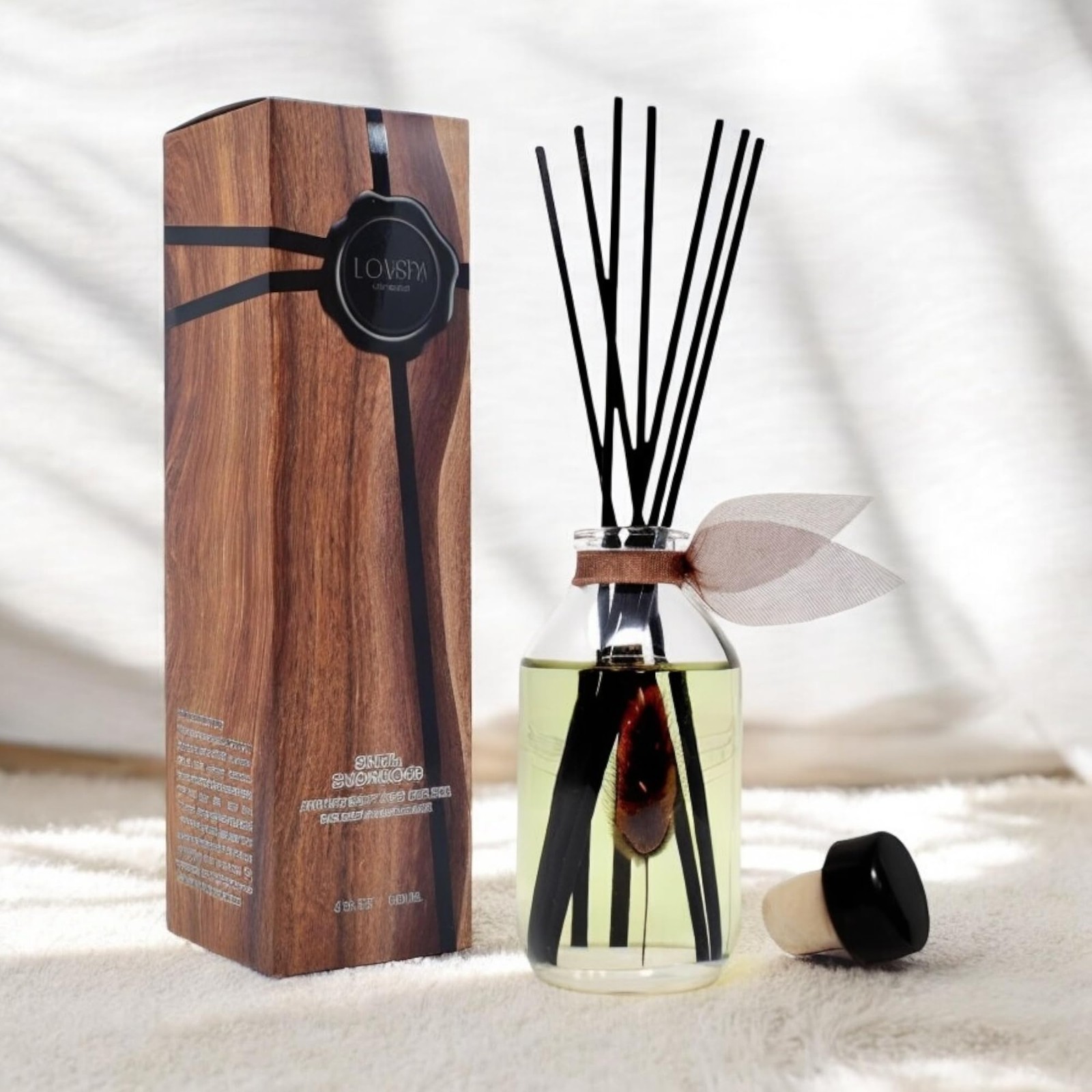 LOVSPA Reed Diffuser Set, Santal (Sandalwood) Scented Oil