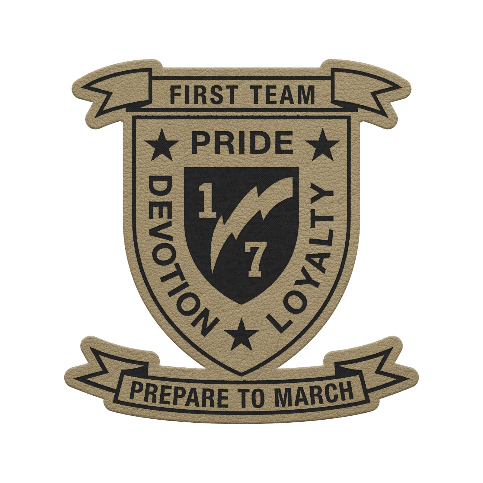 1st Battalion 7th Marines Unit “First Team” | Leather Patch | Hook and Loop Tape