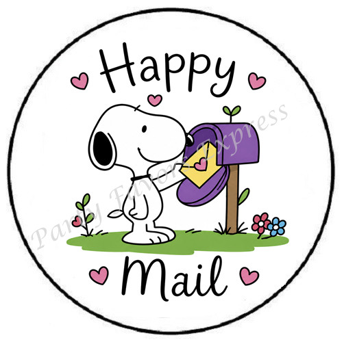 HAPPY MAIL BEAGLE ENVELOPE SEALS LABELS STICKERS PARTY FAVORS