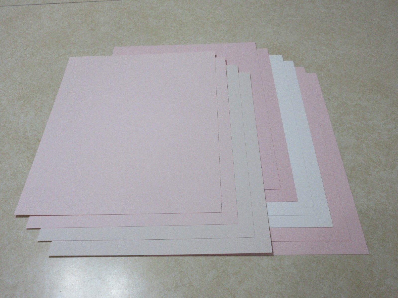 SALE!! 8.5″ x 11″ CARDSTOCK PAPER – SHADES OF LIGHT PINK/WHITE – 10 SHEETS