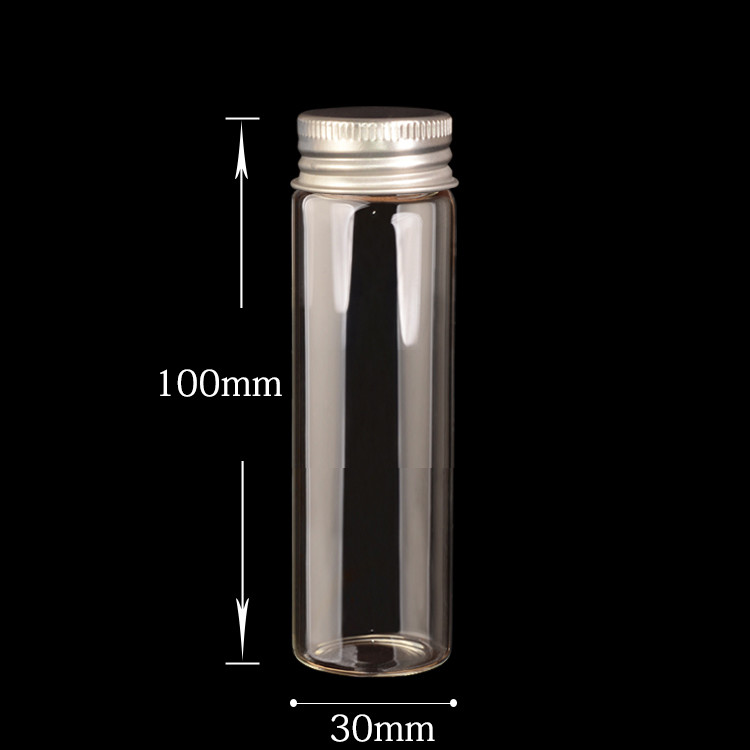 10pcs Glass Vial Jars Bottle Crafts With Aluminum Lid Silicone Gasket 15ml~110ml
