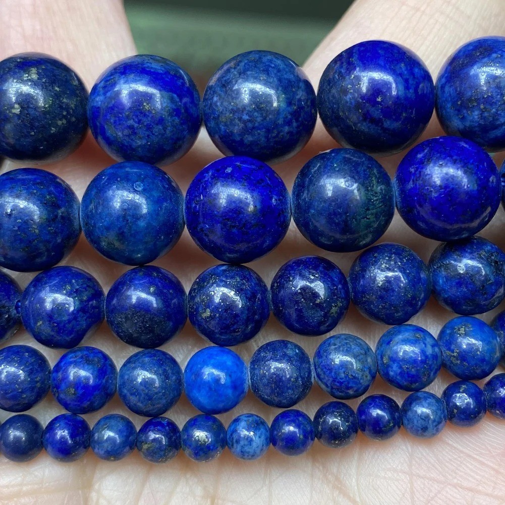 Blue Lapis Lazuli Round Beads 15″ Strand 2mm 3mm 4mm 6mm 8mm 10mm 12mm 14mm