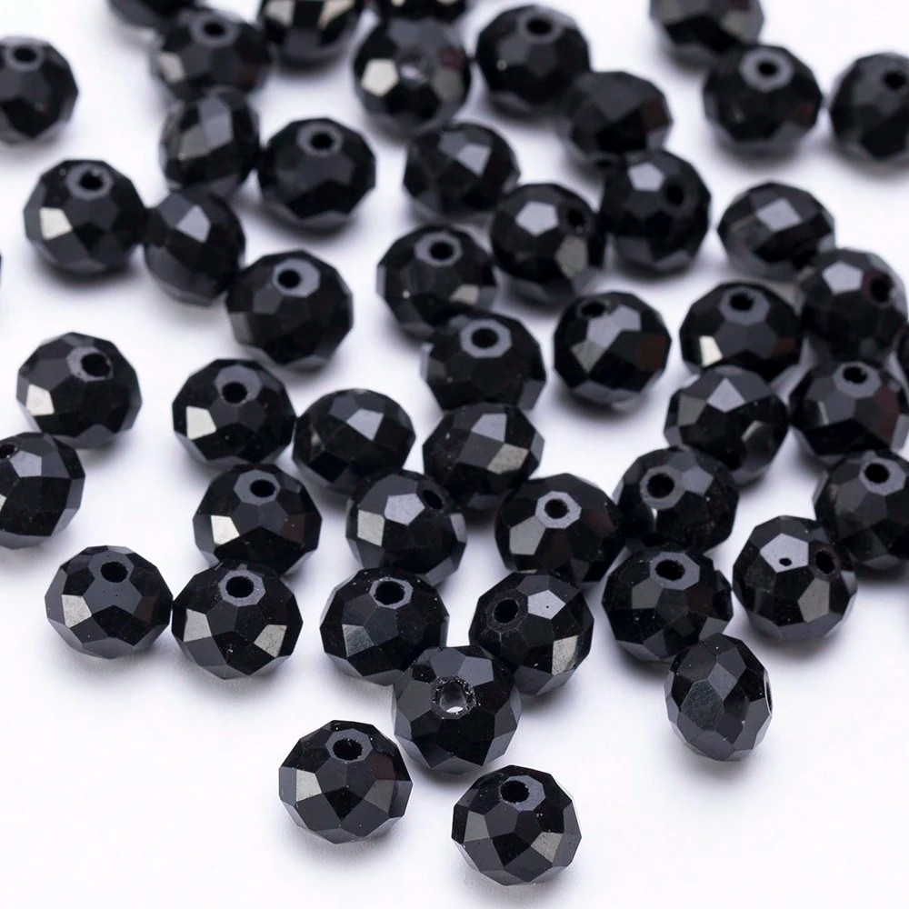60pcs Faceted Crystal Beads Clear 8mm Glass Bead for DIY Bracelet Jewelry Making