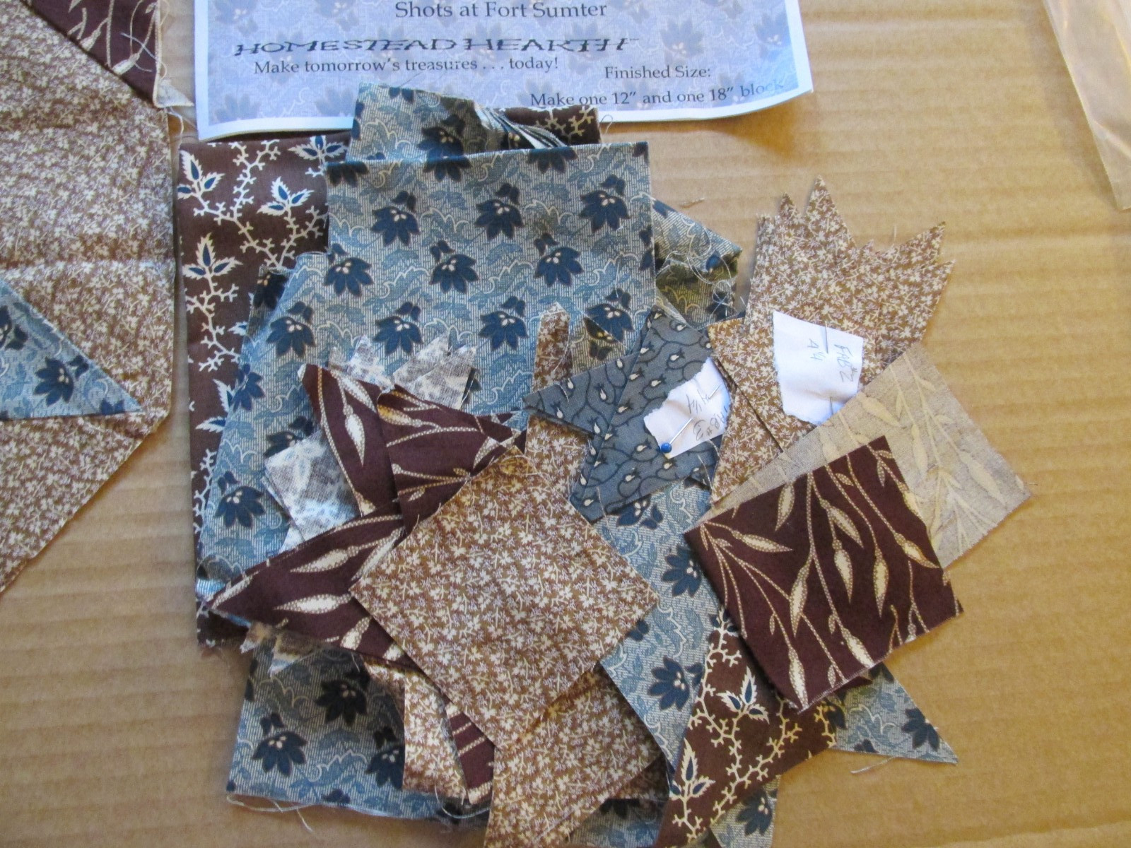Homestead Hearth Civil War Tribute Quilt Block of Month Kit #1 Shots Fort Sumter