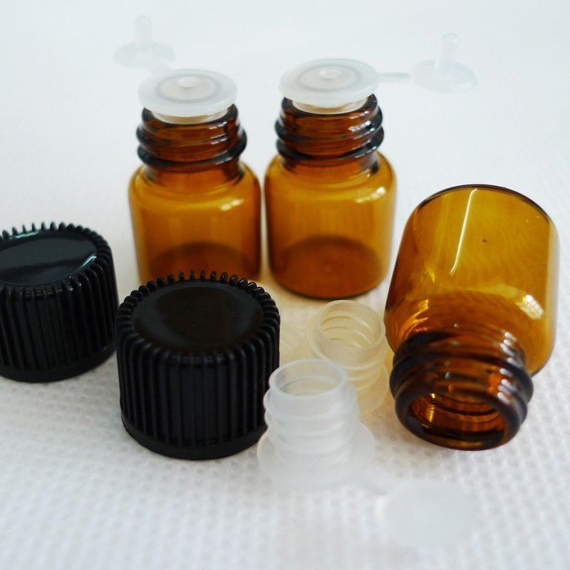 Wholesale 100Pcs Amber Bottle 16x21mm Glass Essential Brown Bottles Vials 1ml