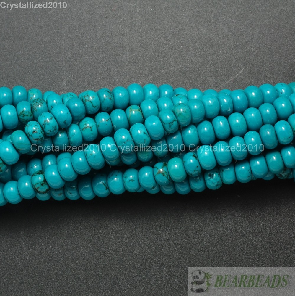 Natural Turquoise Gemstone Rondelle Spacer Beads 3mm 4mm 6mm 8mm 10mm 12mm 16″