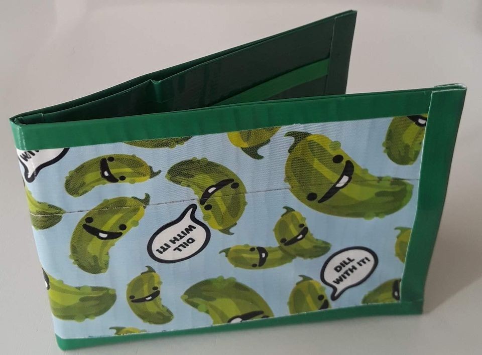 Dill with It Labels Bi-Fold Duct Tape Wallet Duck Brand handmade pickle