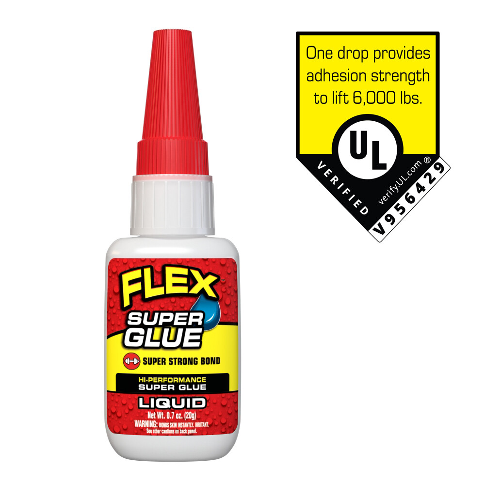 Flex Super Glue Liquid, Clear, Instant Bond, Quick Dry, Cyanoacrylate Adhesive