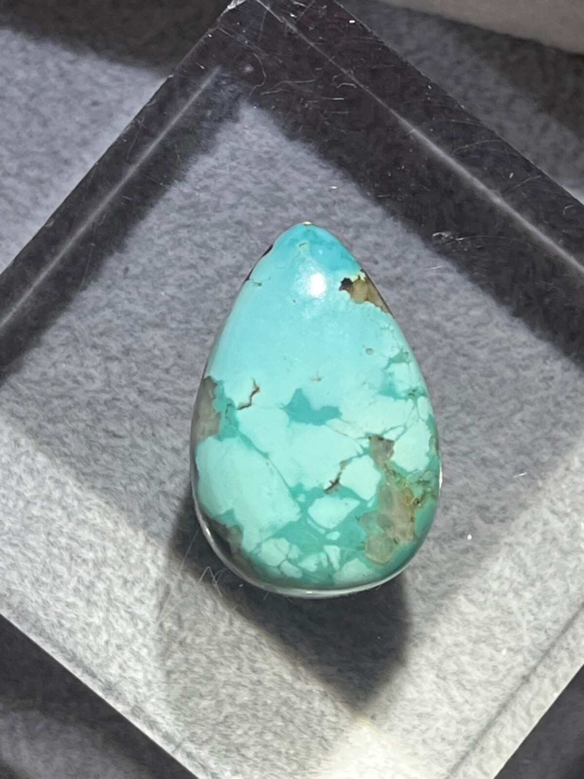 Blue Moon Turquoise 20.85 ctw Pear tear drop Cabochon. Tonopah, Nevada USA mined
