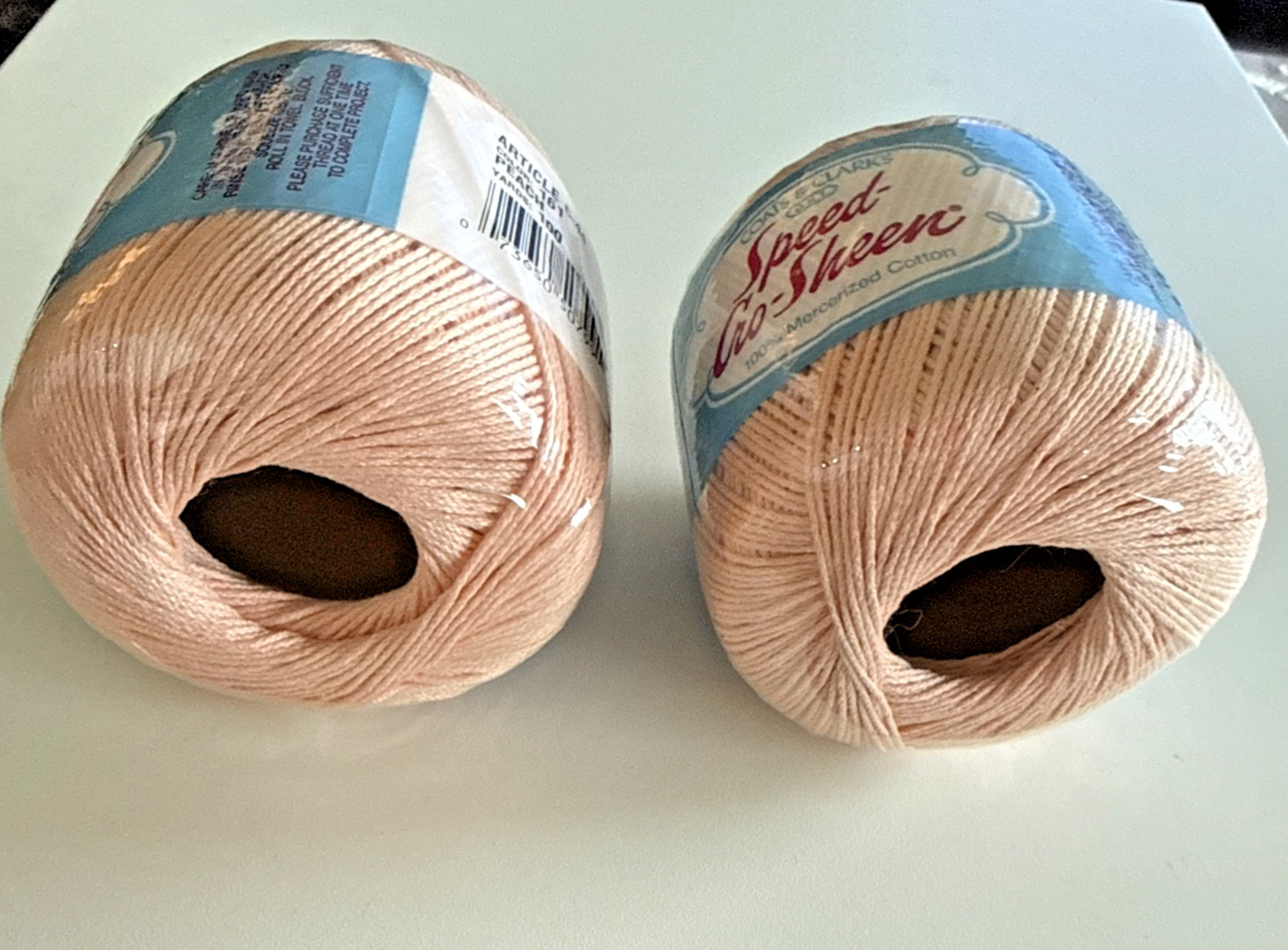 Coats & Clark Speed-Cro-Sheen Two 100yd Rolls C-44 Peach 161 100% Cotton