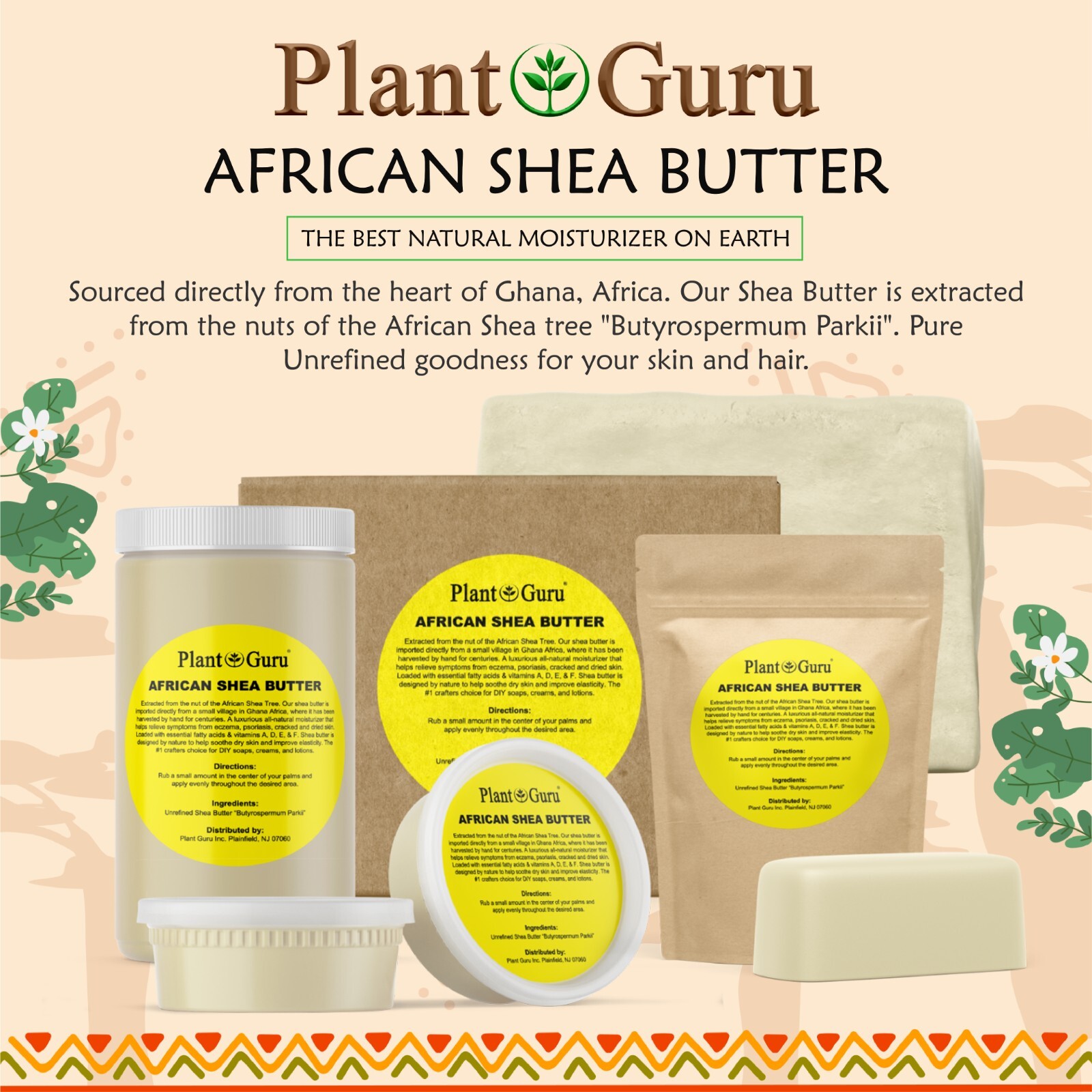 Raw African Shea Butter 12 oz. 100% Pure Organic Unrefined Natural From Ghana