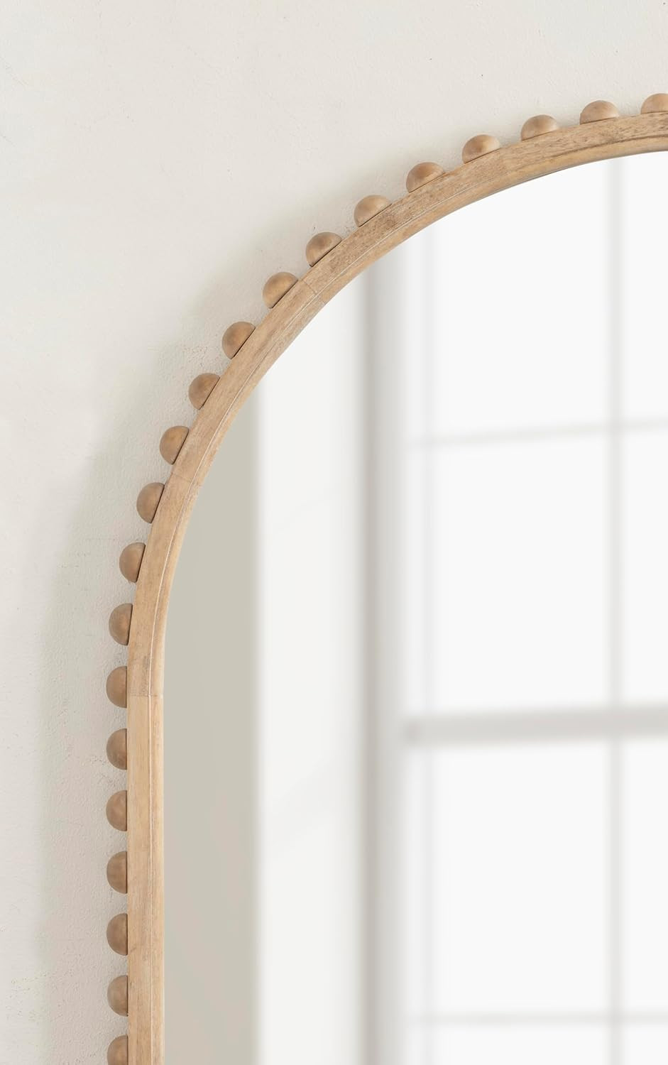 Beadbrook Modern Arched Mirror, 28×32, Light Natural for Bathroom or Entryway