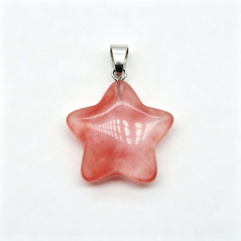 50pcs Artificial Cherry Quartz Stone Star Gemstone Beads Pendants Jewelry Making